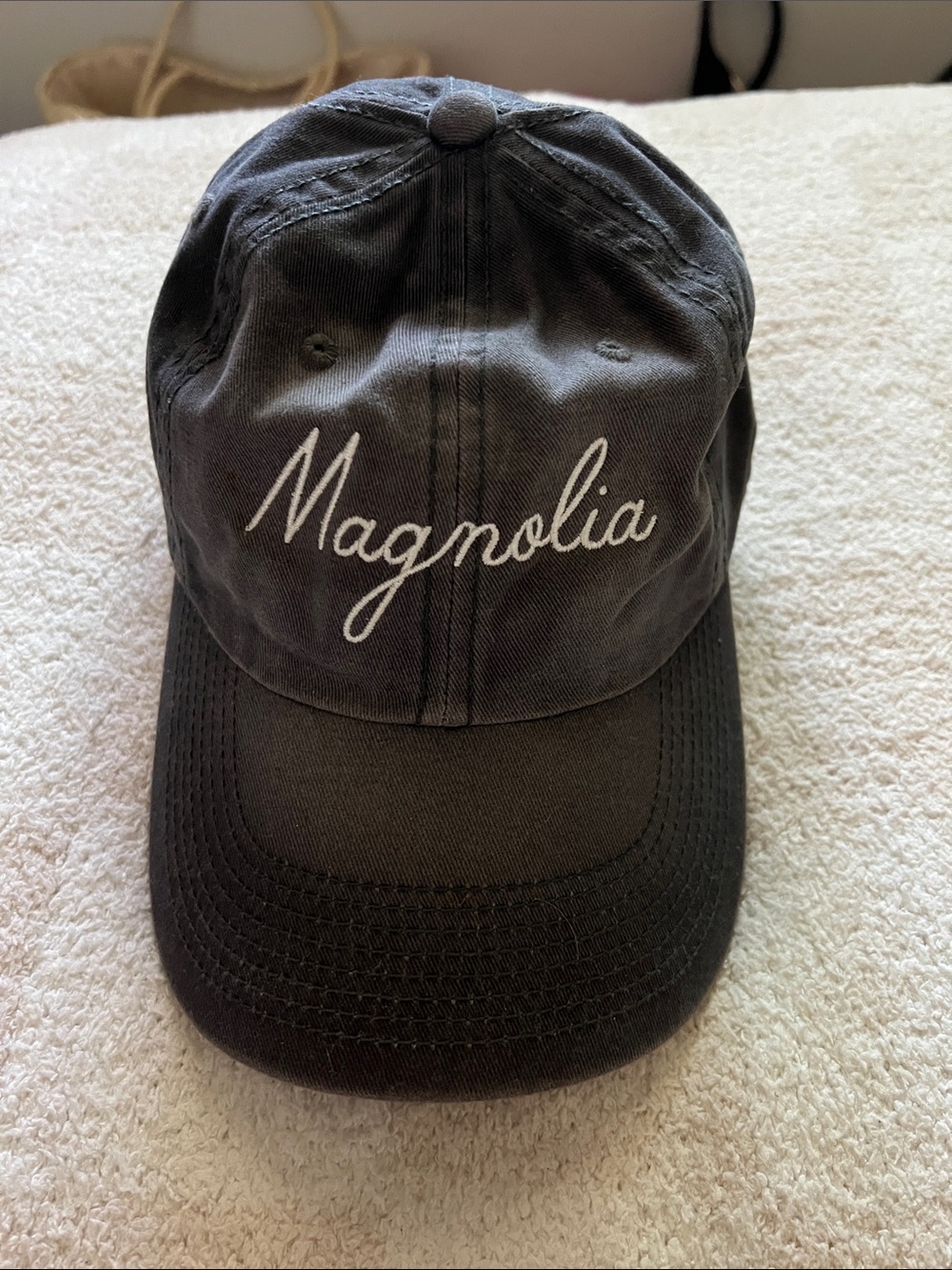 Magnolia Black Baseball Cap with White Script